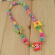 Dětský, dívčí dřevěný set náhrdelník + náramek s motýlky barevný
