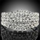 Luxusní stříbrný masivní dámský náramek bílý Swarovski krystal B1750
