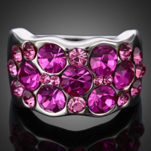Luxusní dámský prsten růžový Swarovski krystal J2300