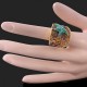 Luxusní prsten žluté zlato, starfish barevný Swarovski krystal J0185