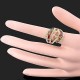 Luxusní prsten žluté zlato, topaz Swarovski krystal J1091