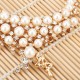 Luxusní perlový set - náhrdelník + náušnice žluté zlato Swarovski krystal G0801