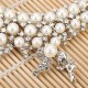 Luxusní perlový set - náhrdelník + náušnice bílé zlato Swarovski krystal G0801
