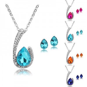 Dámský set - náhrdelník + náušnice Swarovski krystal G0813 - 4 barvy