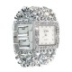 Luxusní stříbrné dámské hodinky s velkými krystaly