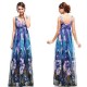 Fantastické letní květinové dámské šaty Ever Pretty 9349 - fialové