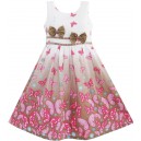 Dětské, dívčí letní šaty bílé se růžovými motýlky