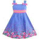 Dětské, dívčí letní šaty modré s beruškami