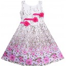 Dětské, dívčí slavnostní letní šaty bílé s růžovými květinami