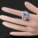 Luxusní prsten bílé zlato, amethyst Swarovski krystal J0078