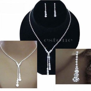 Luxusní set - štrasový náhrdelník + náušnice 