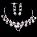 Luxusní set - štrasový náhrdelník + náušnice s perlami