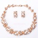 Luxusní set - štrasový náhrdelník + náušnice s barevnými perlami