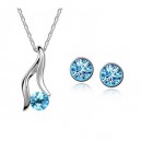 Dámský set - náhrdelník + náušnice modrý Swarovski krystal 