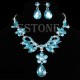 Luxusníý set - náhrdelník + náušnice fialový, modrý Swarovski krystal 