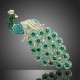 Luxusní módní brož - páv, smaragd Swarovski krystal P0368