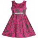 Dětské, dívčí letní elegantní šaty růžové s kávovými ornamenty