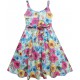 Dětské, dívčí letní šaty s mašličkou a barevnými květy