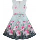 Dětské, dívčí letní šaty s růžovými květinami - kaly