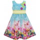 Dětské, dívčí letní šaty modré s květinami