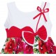 Dětské, dívčí letní šaty bílé s červenými květinami