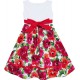 Dětské, dívčí letní šaty bílé s červenými květinami