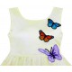 Dětské, dívčí letní šaty jemně žluté s vyšívanými motýlky