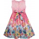 Dětské, dívčí letní šaty růžové s květinami