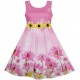 Dětské, dívčí letní šaty růžové s 3D slunečnicemi