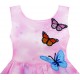 Dětské, dívčí letní šaty jemně růžové s vyšívanými motýlky