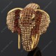 Luxusní velký zlatý masivní dámský náramek slon hnědý Swarovski krystal 