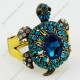 Luxusní módní zlatý masivní dámský náramek želva modrý Swarovski krystal 