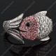 Luxusní módní stříbrný masivní dámský náramek ryba růžový Swarovski krystal 