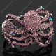 Luxusní velký stříbrný masivní dámský náramek chobotnice fialový Swarovski krystal 