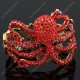 Luxusní velký zlatý masivní dámský náramek chobotnice červený Swarovski krystal 