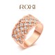 Luxusní dámský prsten růžové zlato s krystaly