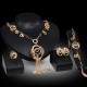 Luxusní dámský zlatý set - náhrdelník, náušnice, náramek, prsten s krystaly A