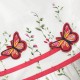 Dětské, dívčí letní šaty bílé s červenými květy a motýlky