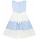 Dívčí letní šaty bílo - modré šaty s kontrastem