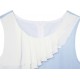 Dívčí letní šaty bílo - modré šaty s kontrastem