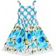 Dětské, dívčí letní šaty bílé s modrými květy