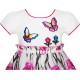 Dětské, dívčí letní šaty bílé s růžovými květy a motýlky