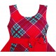 Dívčí letní šaty červené s potiskem a mašlí