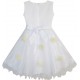Dětské, dívčí společenské šaty, šaty pro družičku - bílé s potiskem