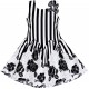 Dívčí letní šaty černobílé s potiskem