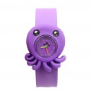 Dětské silikonové, navíjecí SLAP hodinky - chobotnička fialová
