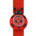 Dětské silikonové, navíjecí SLAP hodinky - beruška červená