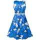 Dětské, dívčí společenské šaty s modrými květinami