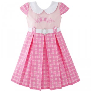 Dětské, dívčí společenské šaty ve stylu školní uniformy růžové