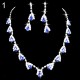 Luxusní set - štrasový náhrdelník + náušnice bílý a barevný krystal - 4 varianty